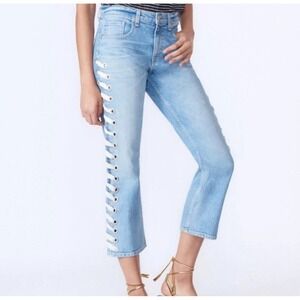 Veronica Beard Ines 10.75" Girlfriend Jean in Surfside High-Rise Cropped Size 27